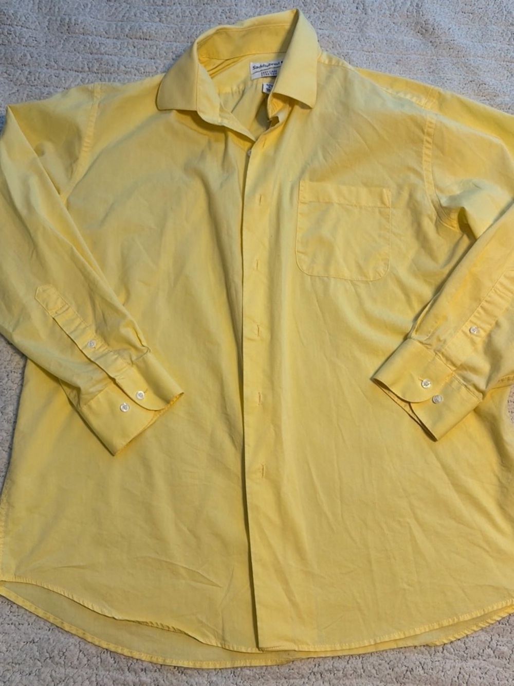 Saddlebred Light Yellow Long-Sleeve Dress Shirt